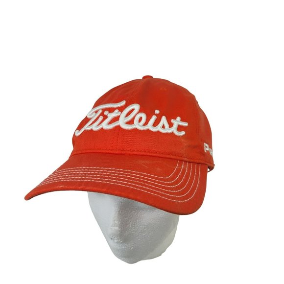 Titleist Pro V FootJoy Orange White Golf Hat Strapback Adjustable 100% Cotton - Picture 1 of 11